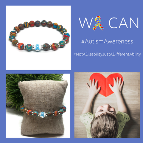 Autism Awareness Unisex (Men's/Women's/Kid's) Stretch Bracelet - Puzzle Piece Color