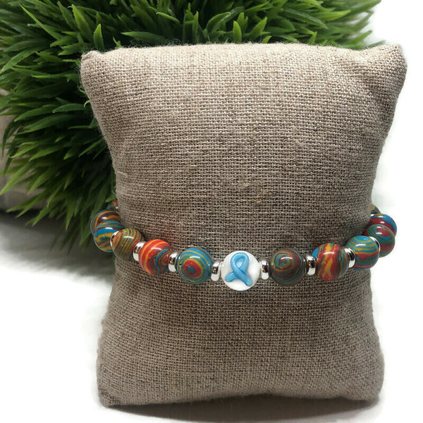 Autism Awareness Unisex (Men's/Women's/Kid's) Stretch Bracelet - Puzzle Piece Color