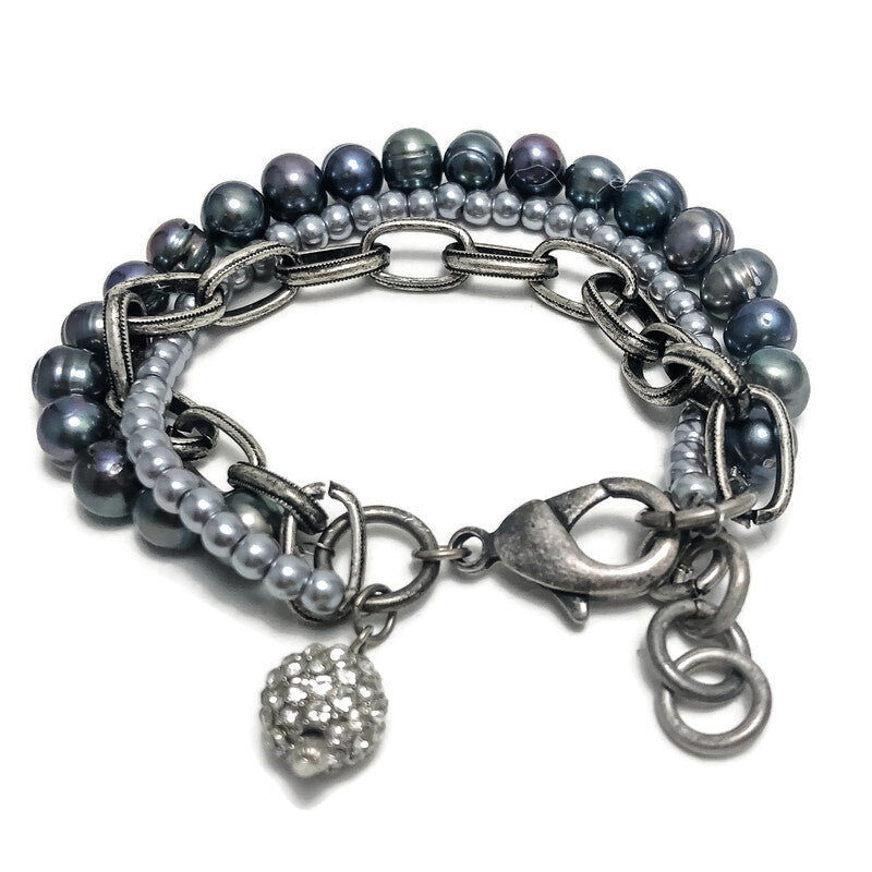 Grape Thistle Multi Strand Bracelet