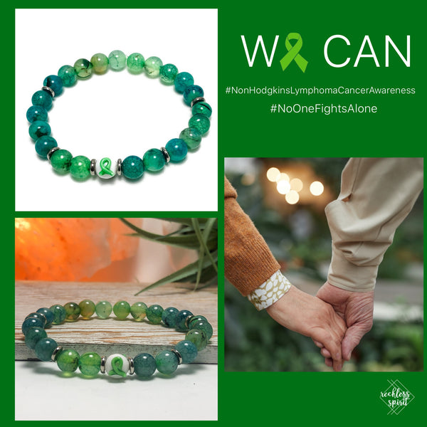 Non-Hodgkins Lymphoma Cancer Awareness Unisex (Men's or Women's) Stretch Bracelet