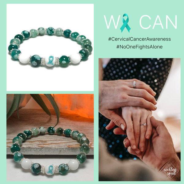 Cervical Cancer Awareness Stretch Bracelet