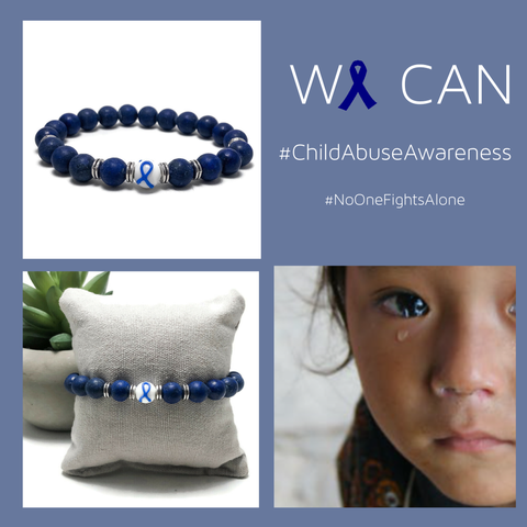 Child Abuse Awareness Unisex (Men's/Women's/Kid's) Stretch Bracelet