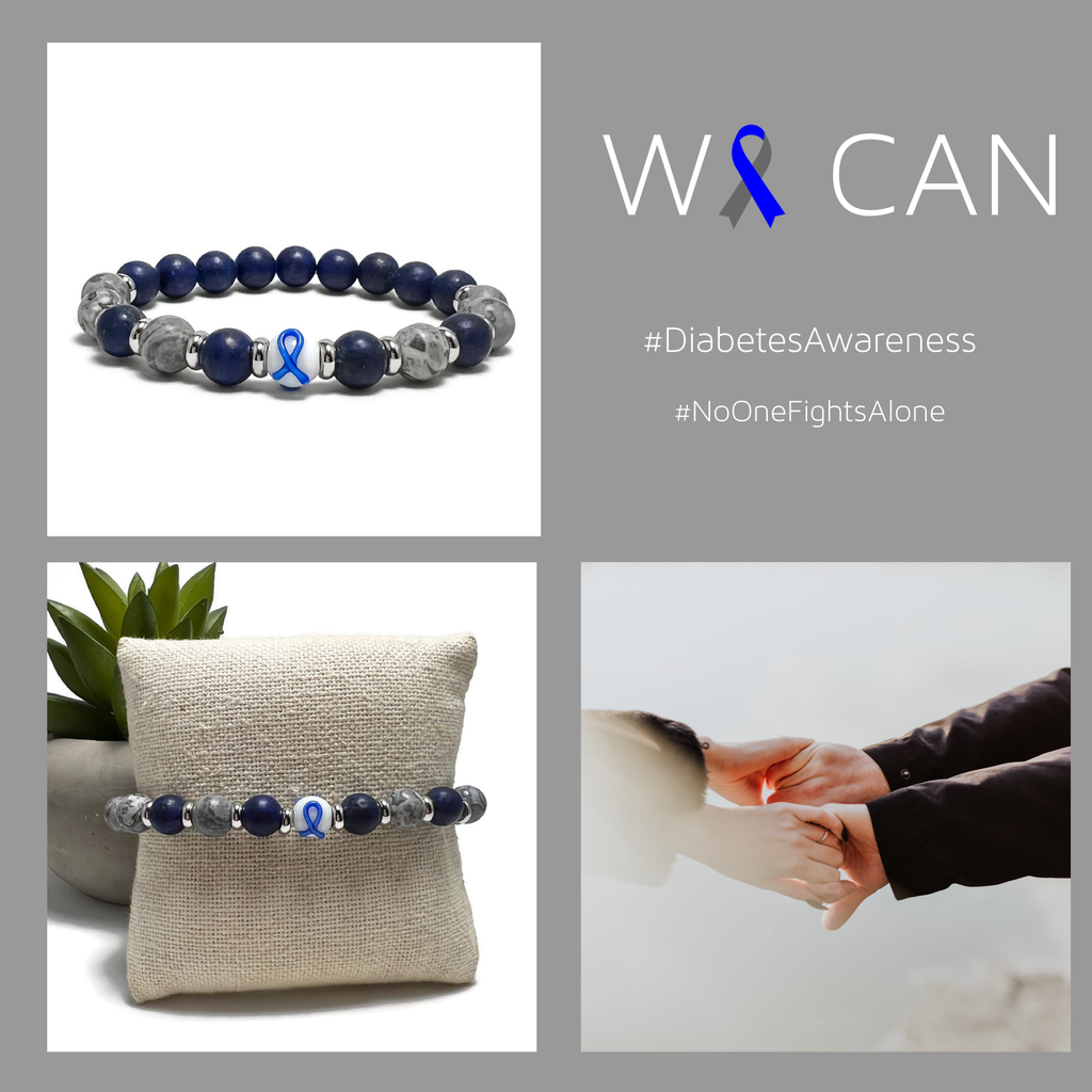 Diabetes Awareness Unisex Mens and Womens Stretchy Bracelet