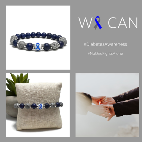 Diabetes Awareness Unisex Mens and Womens Stretchy Bracelet