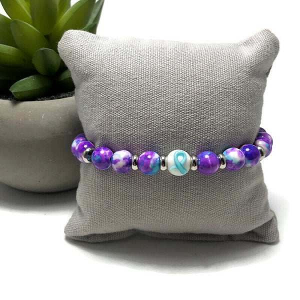 Domestic Violence Survivors Awareness Unisex (Men's/Women's/Kid's) Stretch Bracelet