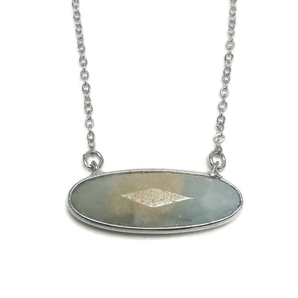 Oval Amazonite Bar Necklace