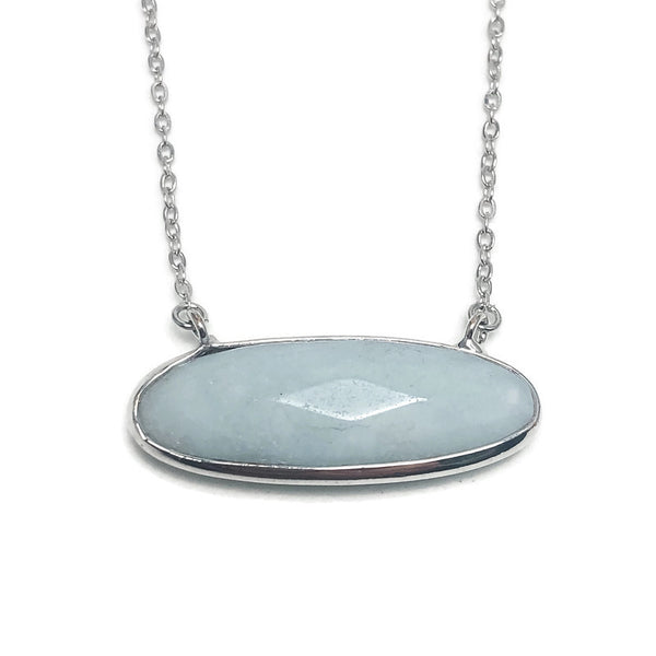 Oval Amazonite Bar Necklace