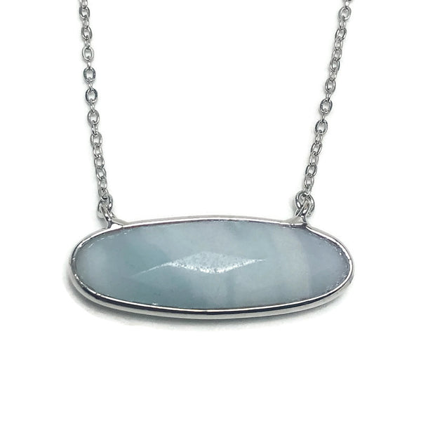 Oval Amazonite Bar Necklace