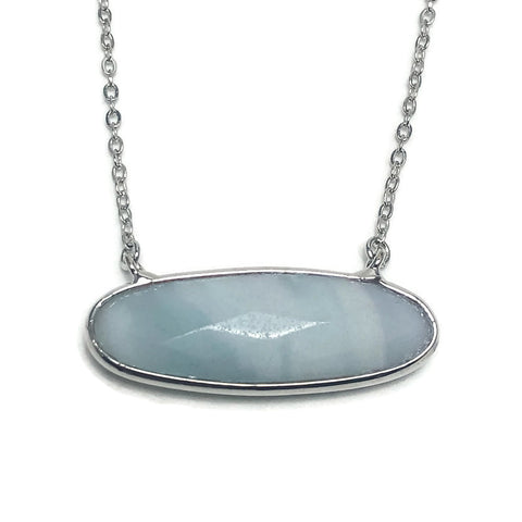 Oval Amazonite Bar Necklace