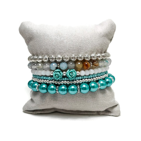 Rose Happy Stack Be Happy Stretch Bracelet Set