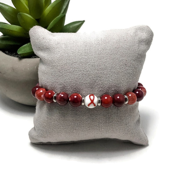Heart Disease Awareness Unisex (Men's/Women's/Kid's) Stretch Bracelet