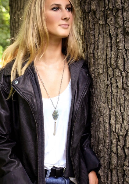 Be Strong Labradorite Tassel Necklace