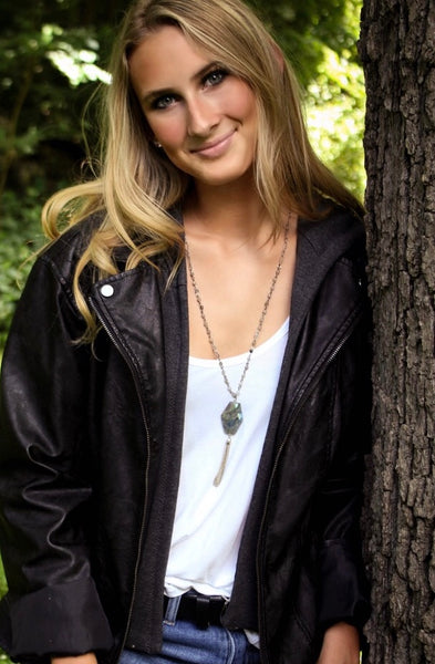 Be Strong Labradorite Tassel Necklace