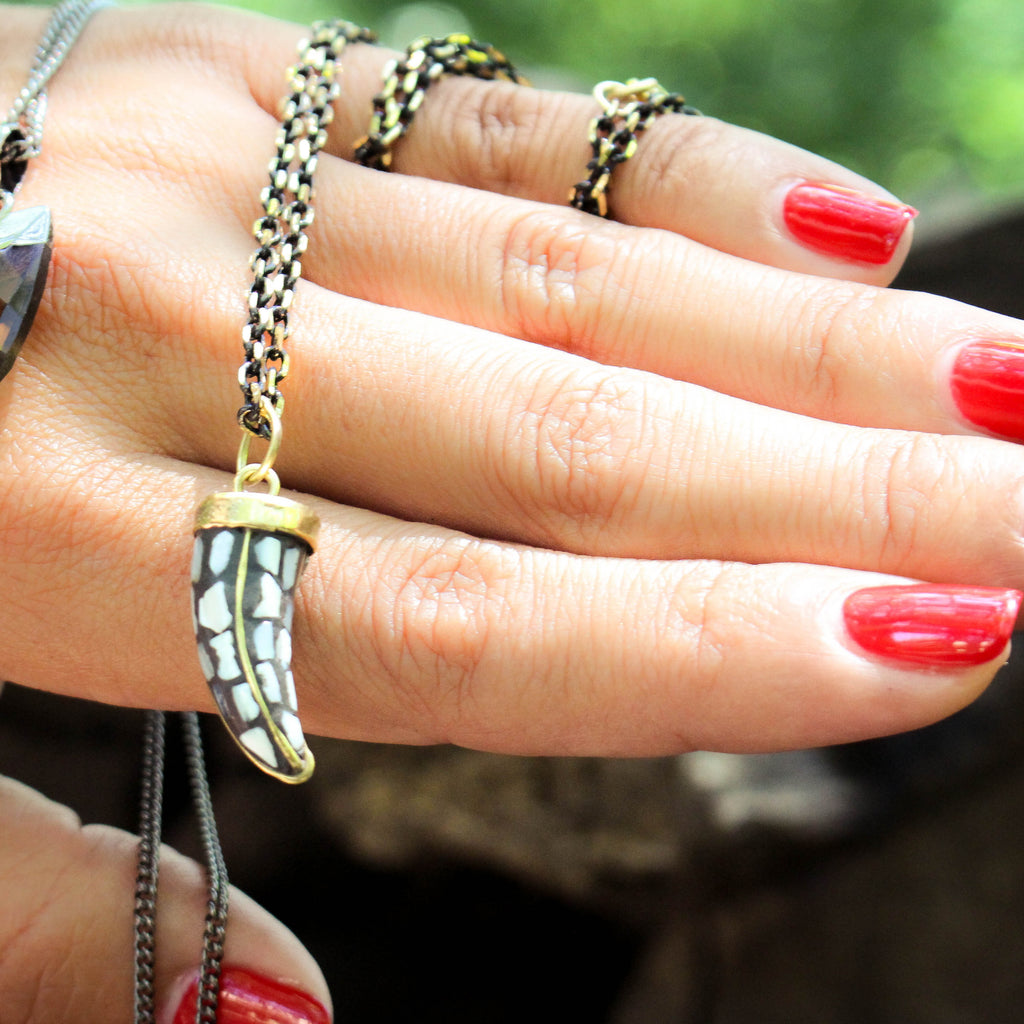 Tibetan Horn Layering Necklace