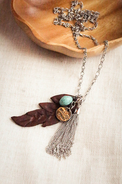 Alana Feather Cluster Necklace