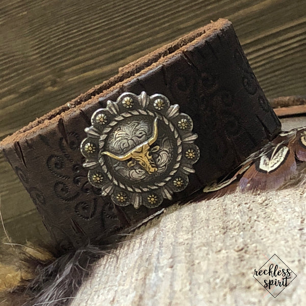 Blazin Trails Leather Cuff Bracelet One-Of-A-Kind