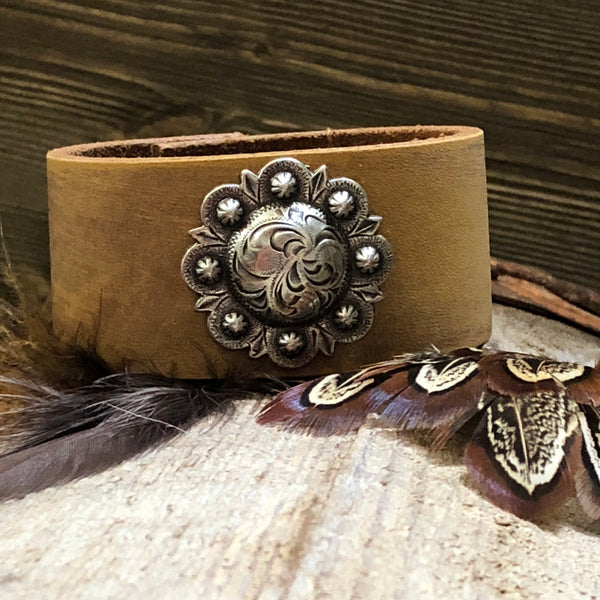 Berry Bliss Leather Cuff Bracelet One-Of-A-Kind