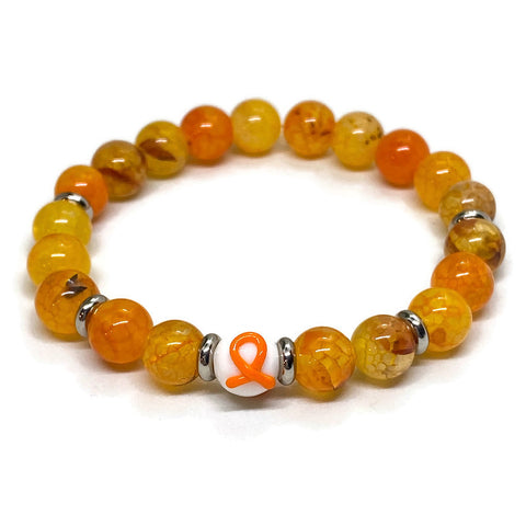 Kidney Cancer Awareness Unisex (Men's or Women's) Stretch Bracelet