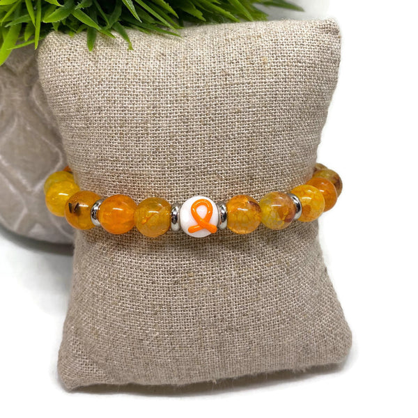 Kidney Cancer Awareness Unisex (Men's or Women's) Stretch Bracelet