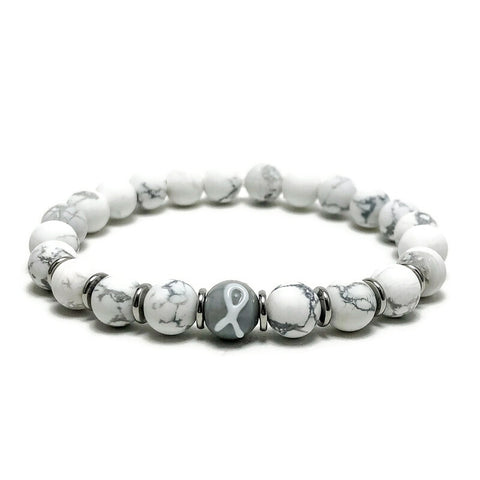 Lung Cancer Awareness Unisex (Men's/Women's/Kid's) Stretch Bracelet