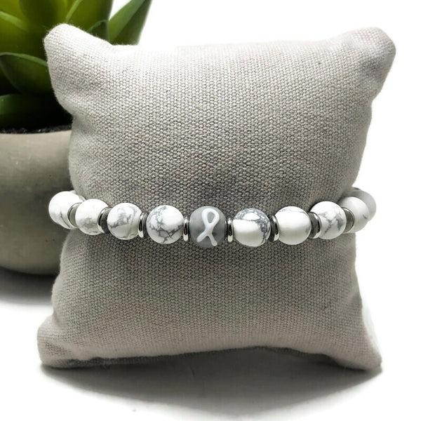 Lung Cancer Awareness Unisex (Men's/Women's/Kid's) Stretch Bracelet