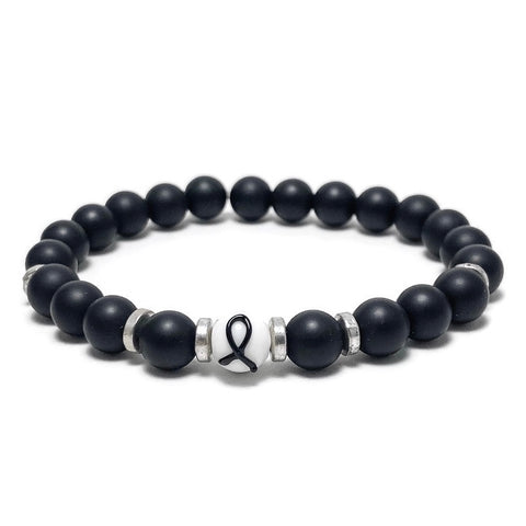 Melanoma Skin Cancer Awareness Unisex (Men's/Women's/Kid's) Stretch Bracelet