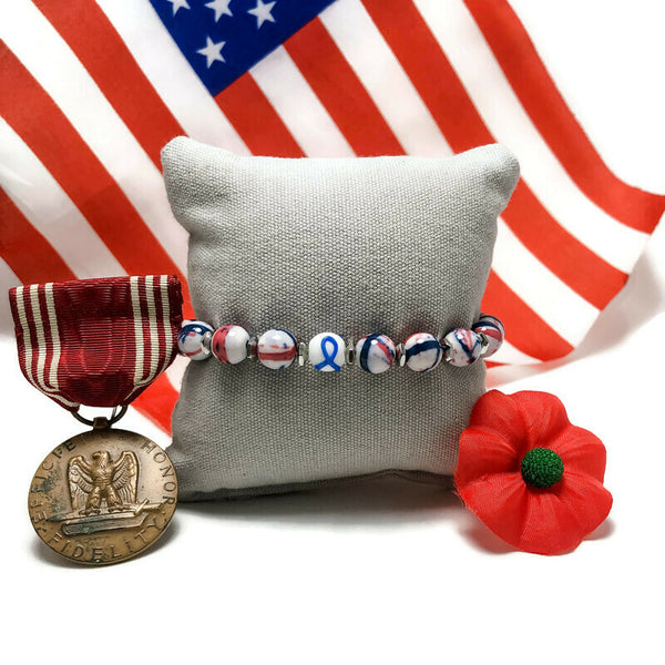 Support Our Troops Awareness Unisex (Men's/Women's/Kid's) Stretch Bracelet