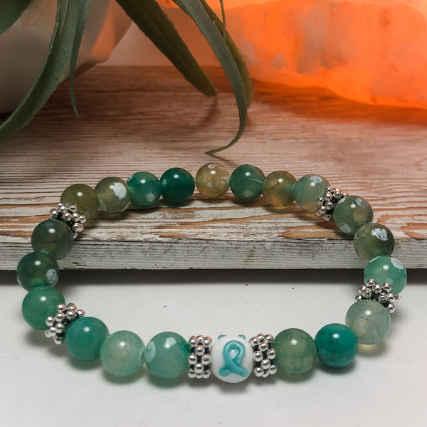Ovarian Cancer Awareness Stretch Bracelet