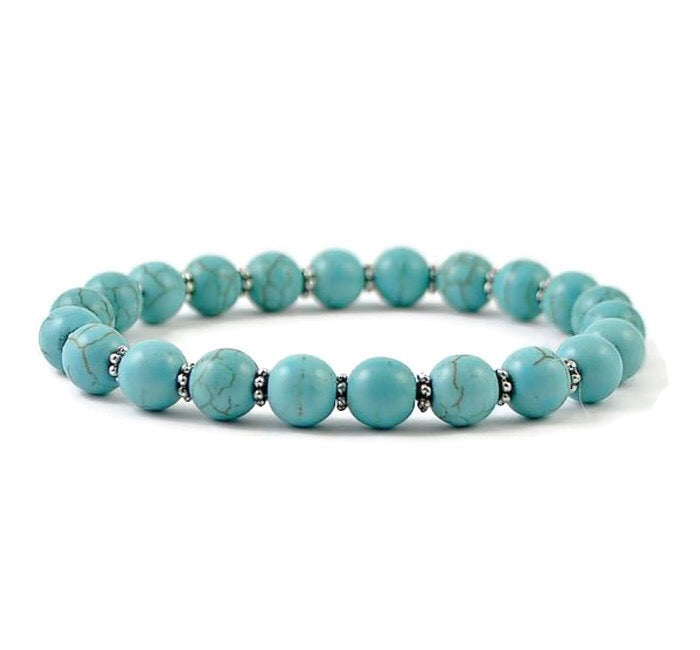 Turquoise Howlite Womens Stretch Bracelet