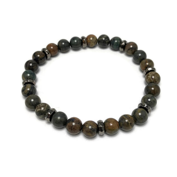Ocean Jasper Mens Stretch Bracelet