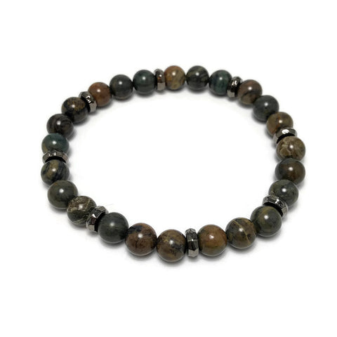 Ocean Jasper Mens Stretch Bracelet