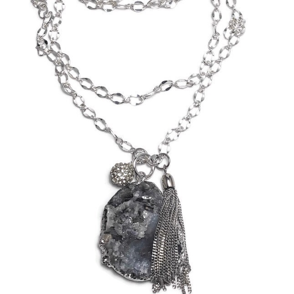 Druzy Quartz Cluster Necklace