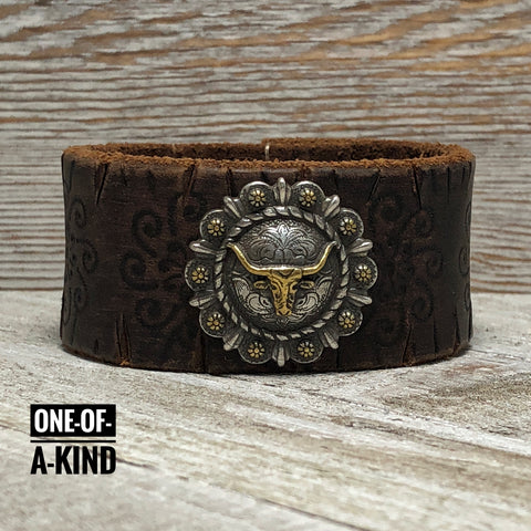 Blazin Trails Leather Cuff Bracelet One-Of-A-Kind