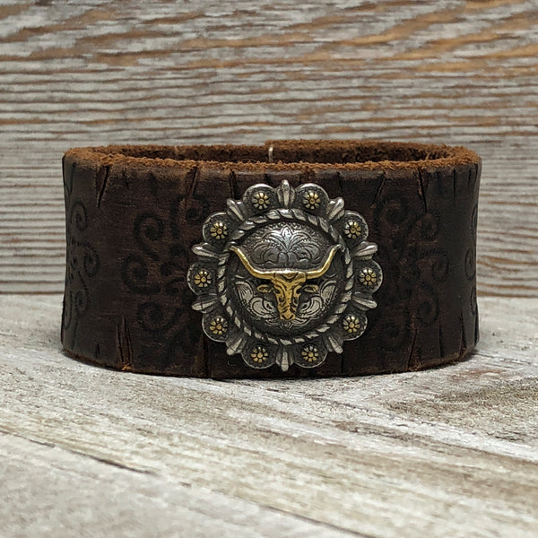 Blazin Trails Leather Cuff Bracelet One-Of-A-Kind