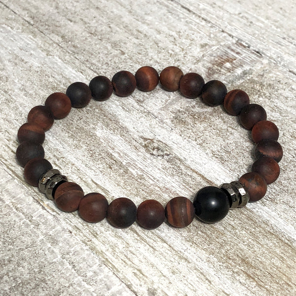 Brecciated Jasper Mens Stretch Bracelet