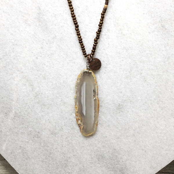 Rock Candy One-of-a-Kind Agate Slice Pendant Necklace