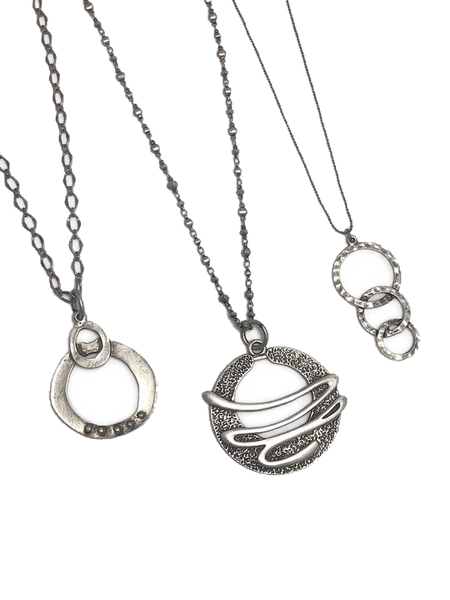 Three Ring Minimalist Necklace