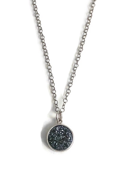 Black Druzy Necklace