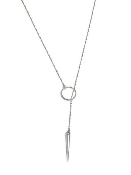 Silver Slip-Through Lariat Necklace