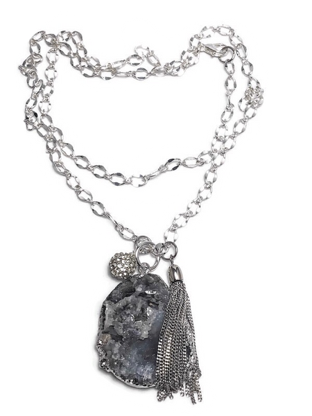Druzy Quartz Cluster Necklace