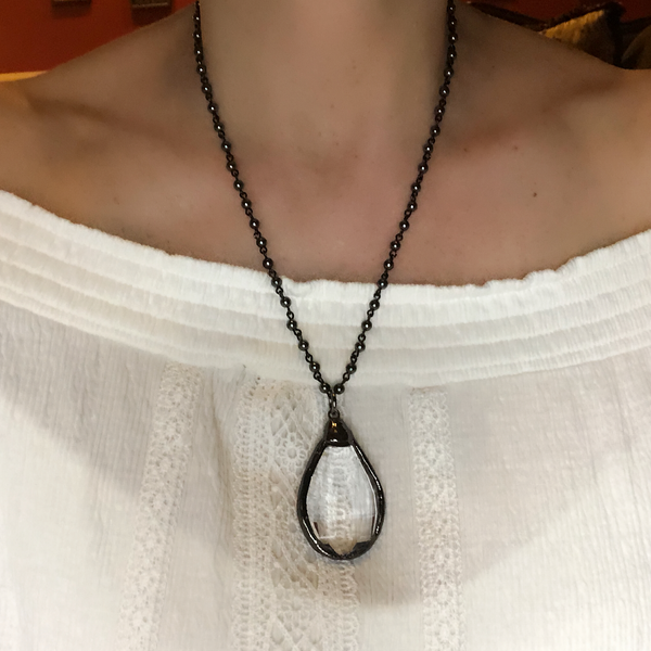 Be Still My Heart Crystal Teardrop Necklace