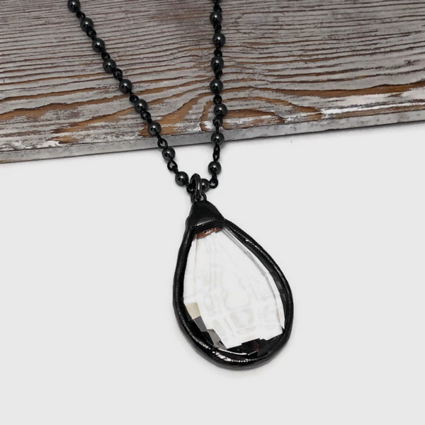 Be Still My Heart Crystal Teardrop Necklace