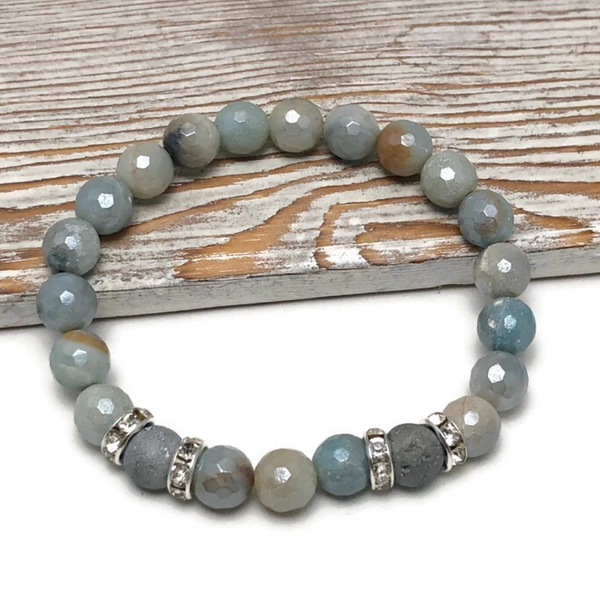 HEALING STONES - Amazonite Womens Stretch Bracelet