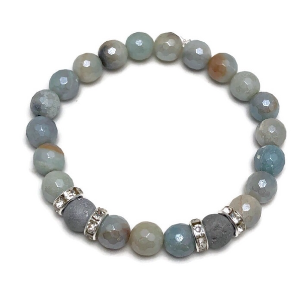 HEALING STONES - Amazonite Womens Stretch Bracelet