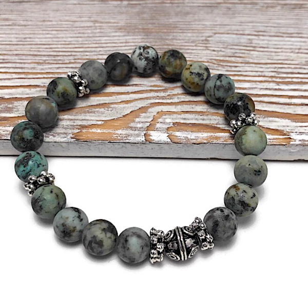 HEALING STONES - African Turquoise Womens Stretch Bracelet