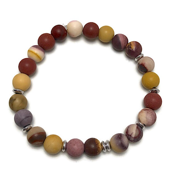HEALING STONES - Fountain of Youth Mookaite Jasper Womens Stretch Bracelet