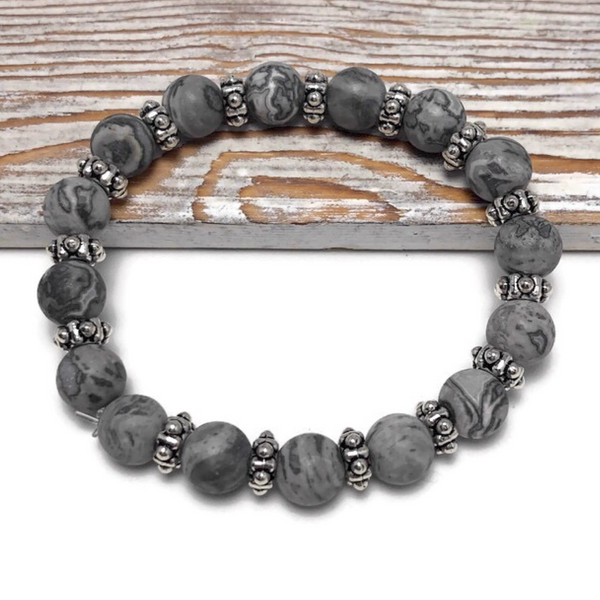HEALING STONES - Picasso Jasper Womens Stretch Bracelet