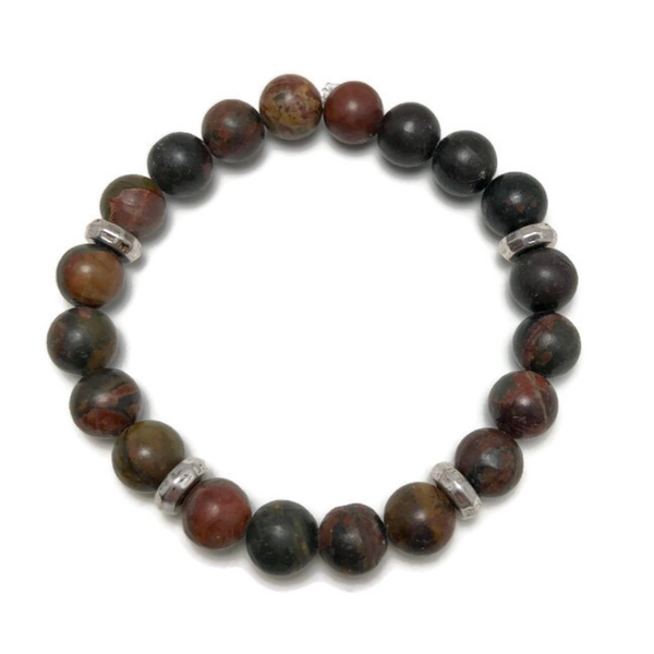 HEALING STONES - Red Jasper Womens Stretch Bracelet