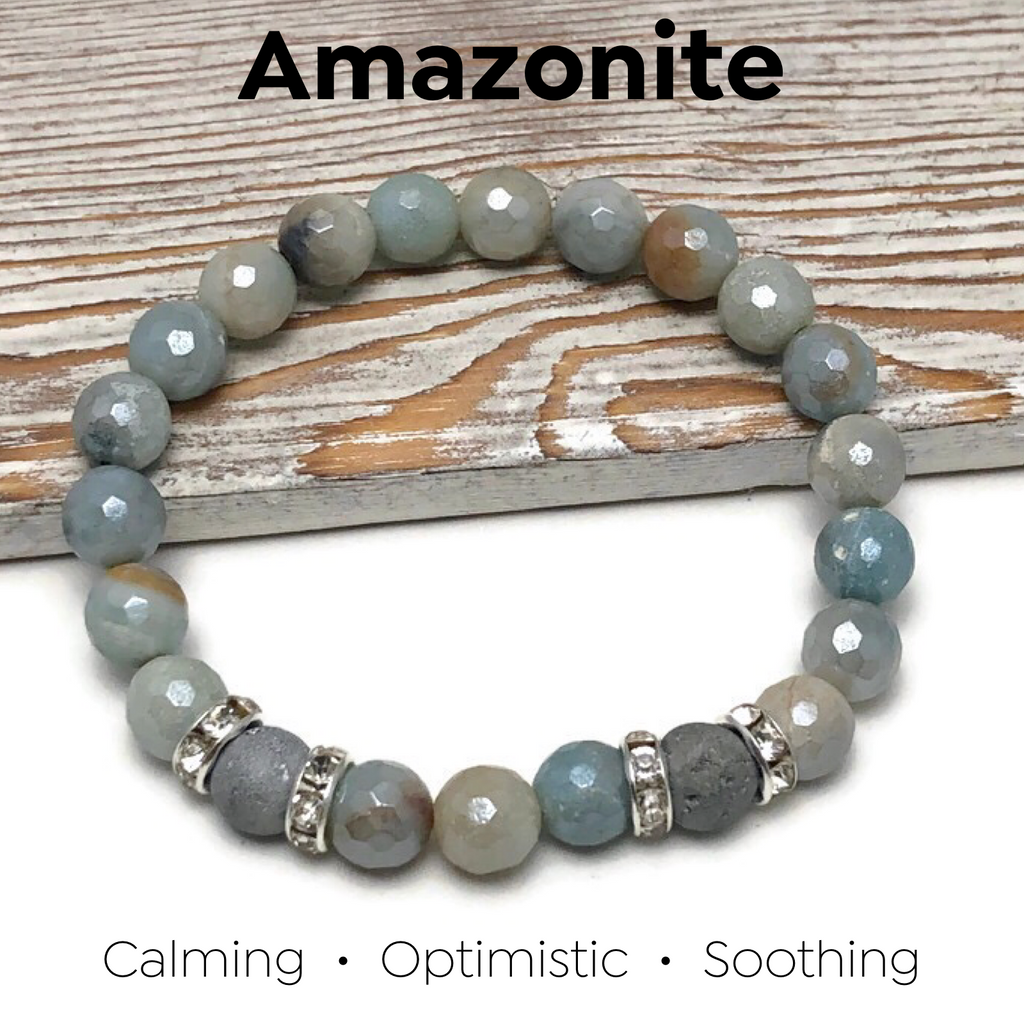 HEALING STONES - Amazonite Womens Stretch Bracelet