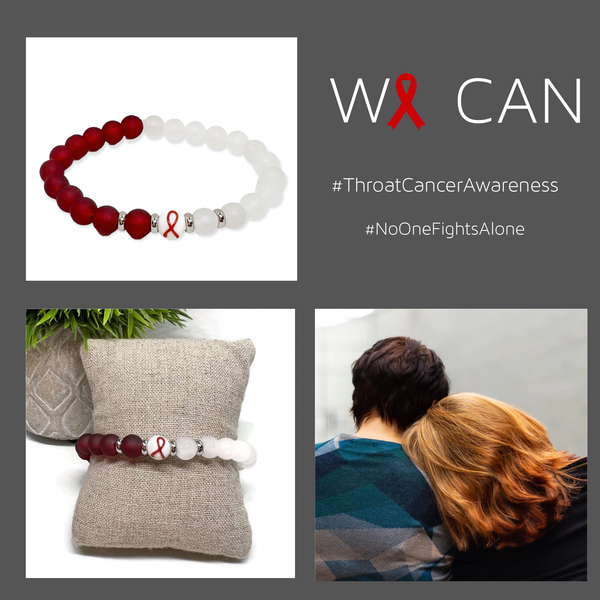 Throat Cancer Awareness Unisex (Men's or Women's) Stretch Bracelet